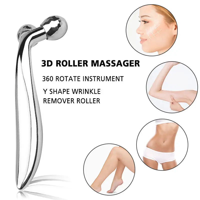 “3D Face Roller Massager – Lifting & Relaxing Facial Massage Tool for Radiant Skin”