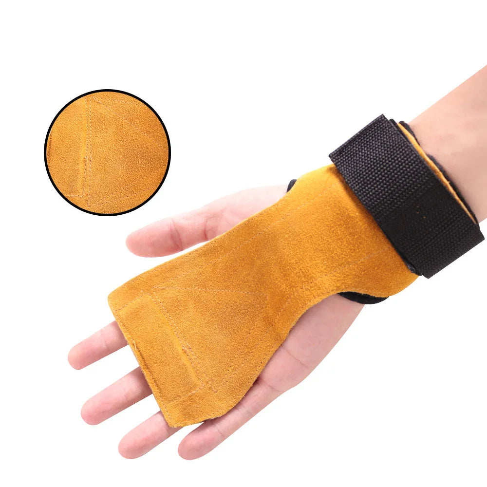 🥇 Leather Gym Grips – Premium Wrist Support for Weightlifting & Fitness