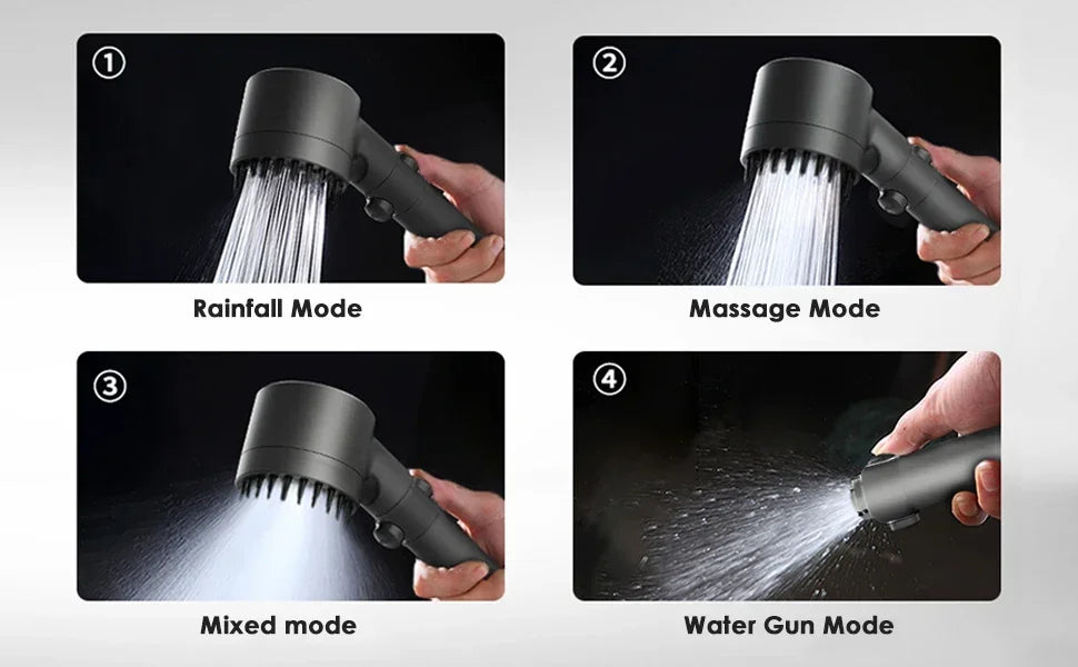 4-in-1 High-Pressure Shower Set | Complete Kit (All Parts Included