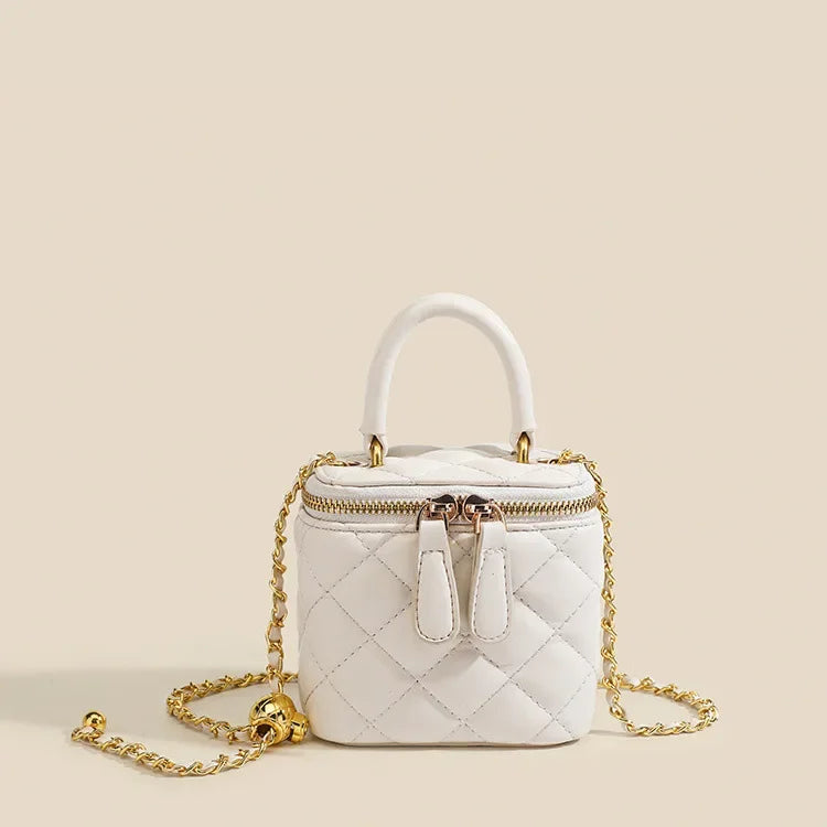 Mini Square Tweed Style Box Bag Chain True Leather 2022 New Women's Crossbody Summer Bag Soft Fashion Wristlet