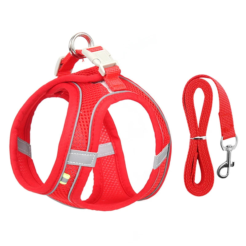 “Soft & Comfy Dog Harness Leash Set – Adjustable No-Pull Design for Small & Medium Pets”