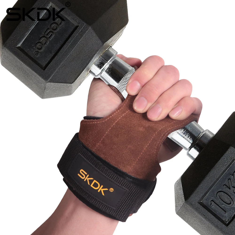 🥇 Leather Gym Grips – Premium Wrist Support for Weightlifting & Fitness