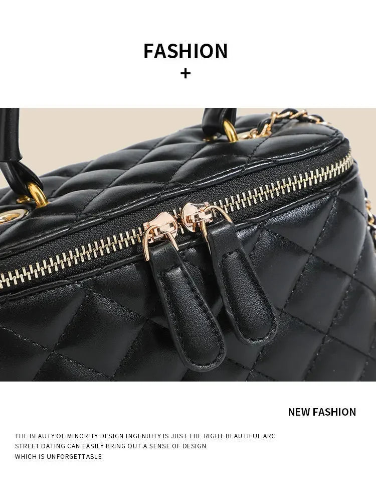 Mini Square Tweed Style Box Bag Chain True Leather 2022 New Women's Crossbody Summer Bag Soft Fashion Wristlet