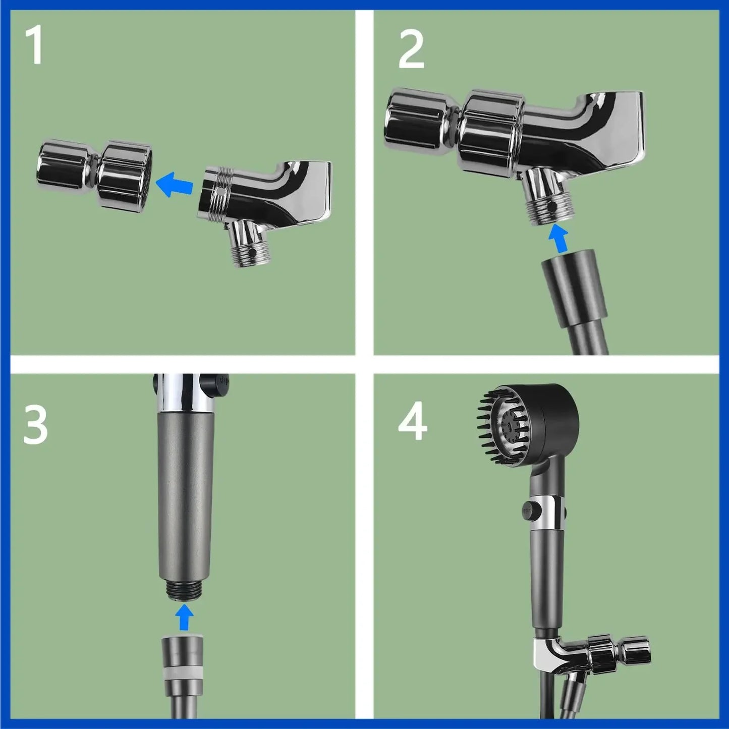 4-in-1 High-Pressure Shower Set | Complete Kit (All Parts Included