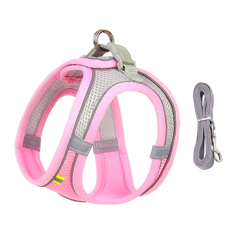 “Soft & Comfy Dog Harness Leash Set – Adjustable No-Pull Design for Small & Medium Pets”