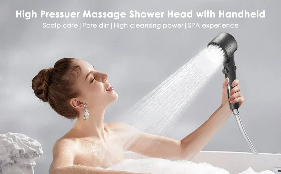 4-in-1 High-Pressure Shower Set | Complete Kit (All Parts Included