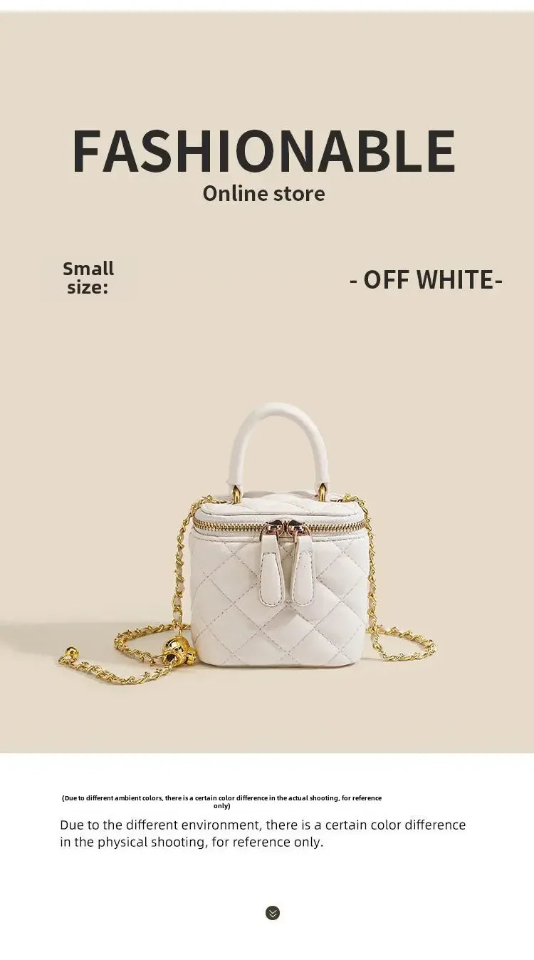 Mini Square Tweed Style Box Bag Chain True Leather 2022 New Women's Crossbody Summer Bag Soft Fashion Wristlet