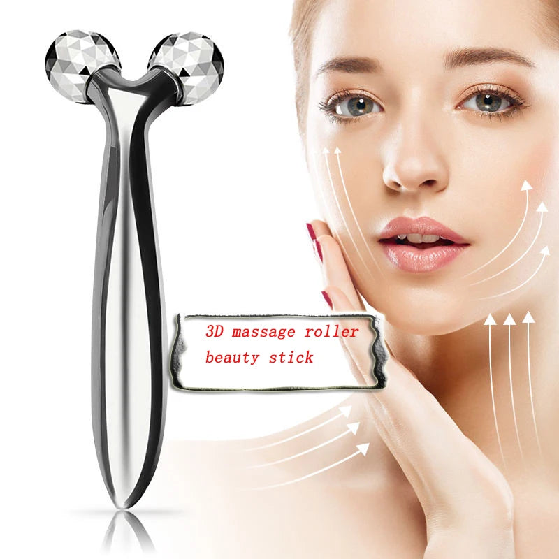 “3D Face Roller Massager – Lifting & Relaxing Facial Massage Tool for Radiant Skin”