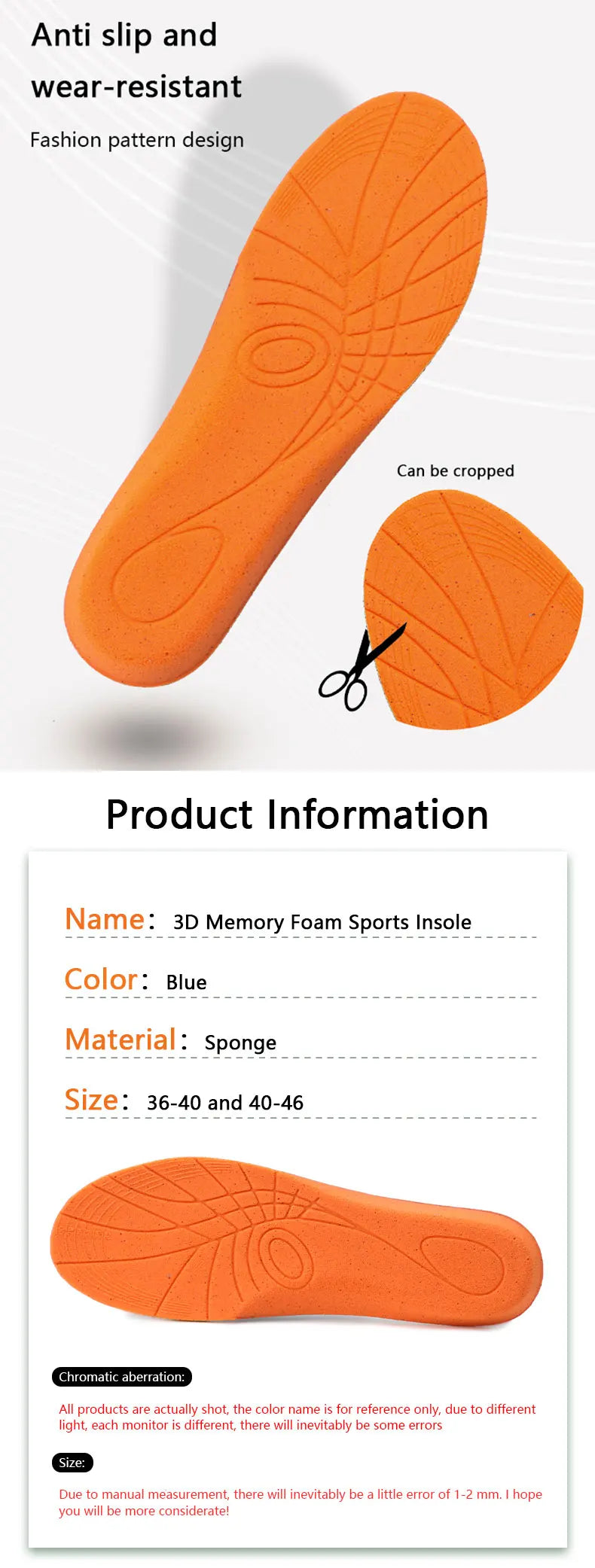 Memory Foam Orthopedic Insoles -Comfort & Pain Relief for Every Step