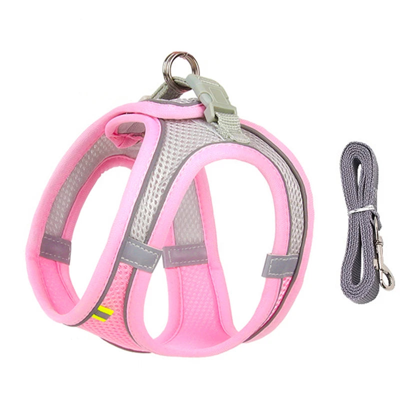 “Soft & Comfy Dog Harness Leash Set – Adjustable No-Pull Design for Small & Medium Pets”