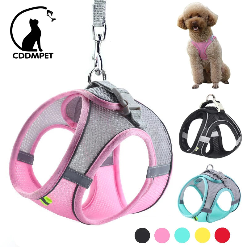 “Soft & Comfy Dog Harness Leash Set – Adjustable No-Pull Design for Small & Medium Pets”