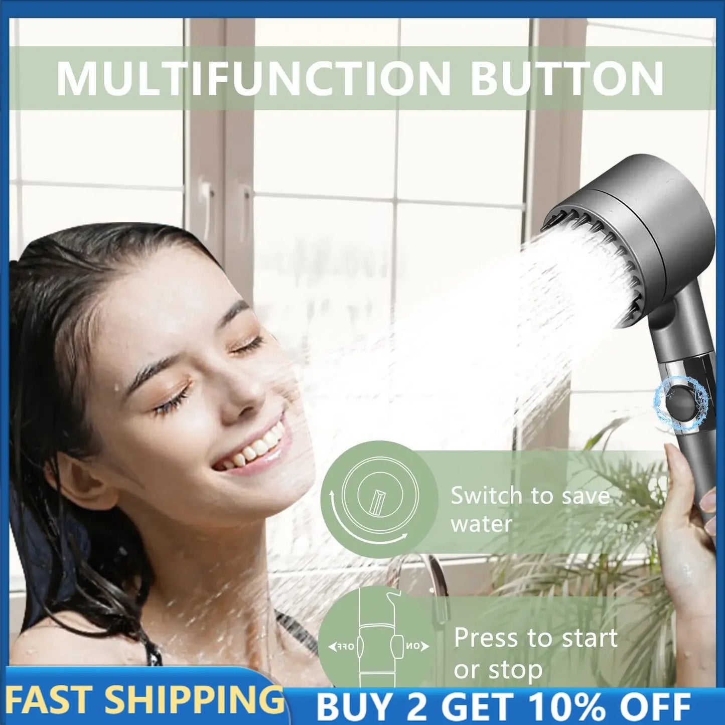 4-in-1 High-Pressure Shower Set | Complete Kit (All Parts Included