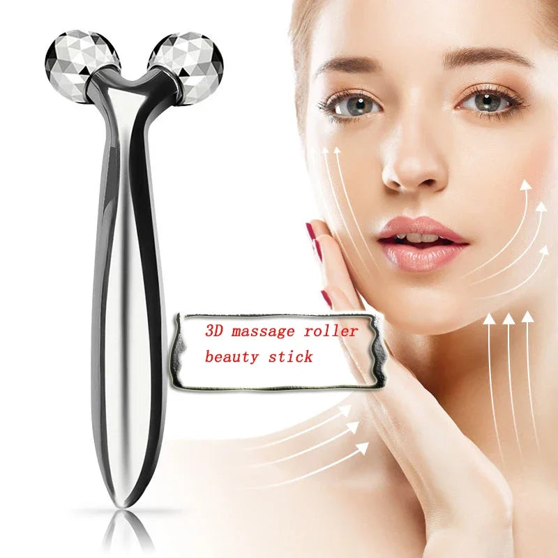 “3D Face Roller Massager – Lifting & Relaxing Facial Massage Tool for Radiant Skin”