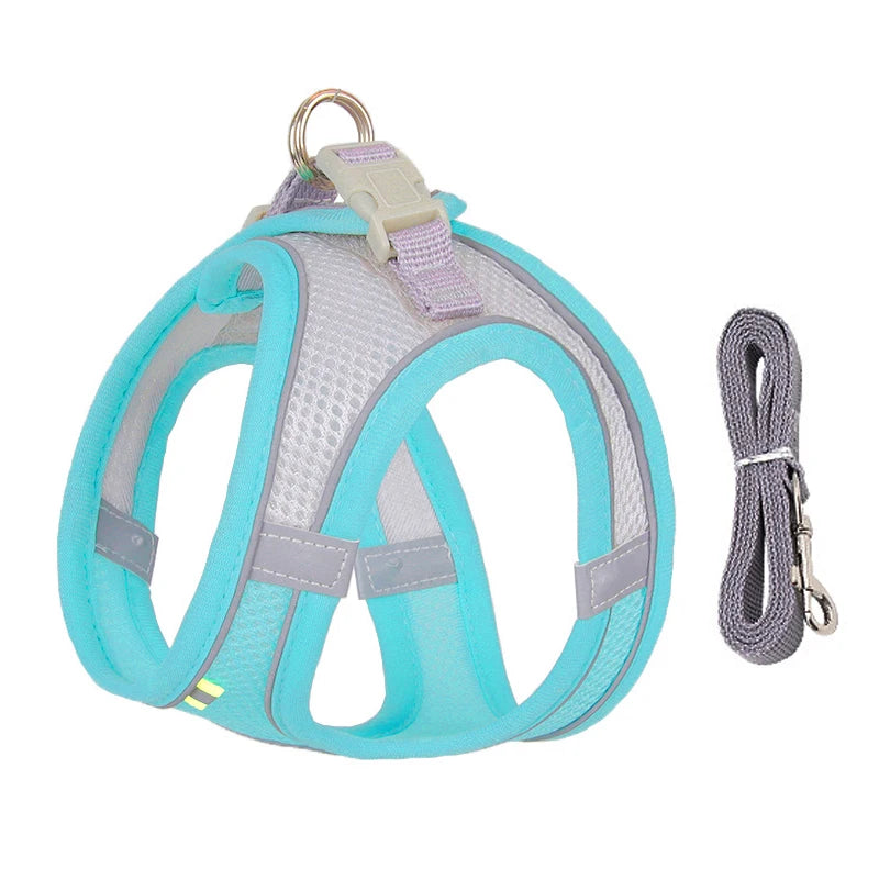 “Soft & Comfy Dog Harness Leash Set – Adjustable No-Pull Design for Small & Medium Pets”