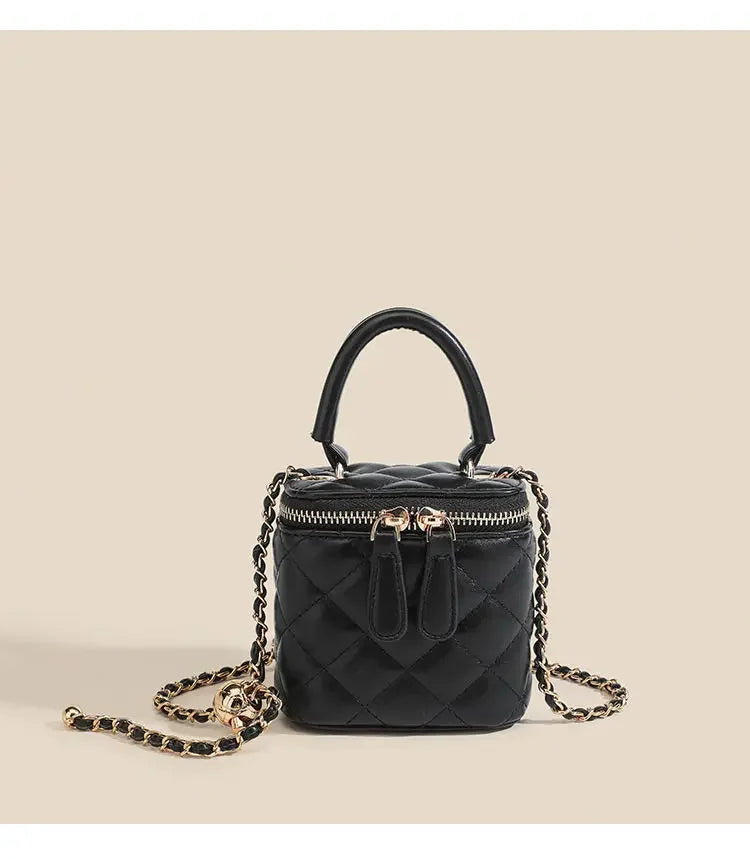 Mini Square Tweed Style Box Bag Chain True Leather 2022 New Women's Crossbody Summer Bag Soft Fashion Wristlet